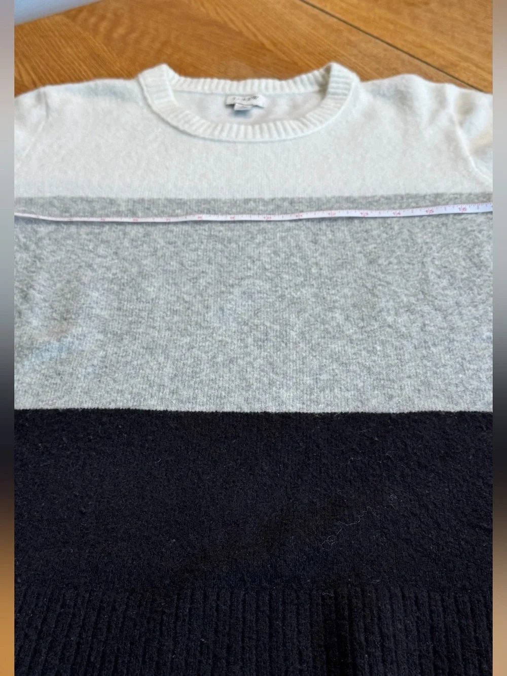 J. Crew Men’s Colorblock Crewneck Sweater in White, Gray and Black